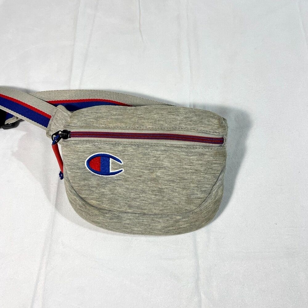 Champion Waist Bag Fanny Pack Gray Logo Adjustable Strap‎ Unisex